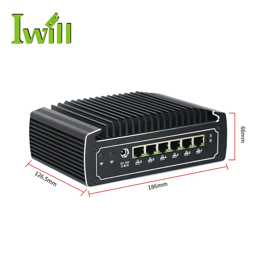 6 rj45 1000m lan 8th gen i3 i5 i7 mini pc quad core fanless pfsense  for Kiosk Interactive info system