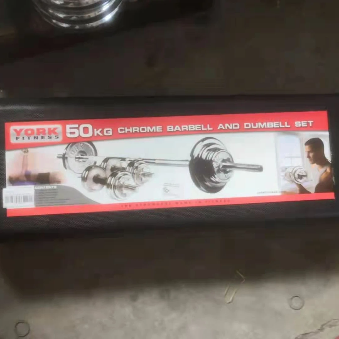 Нагрев 20 кг чугунное хромированное регулируемое оборудование для тренажерного зала штанга гантели набор со шатуном