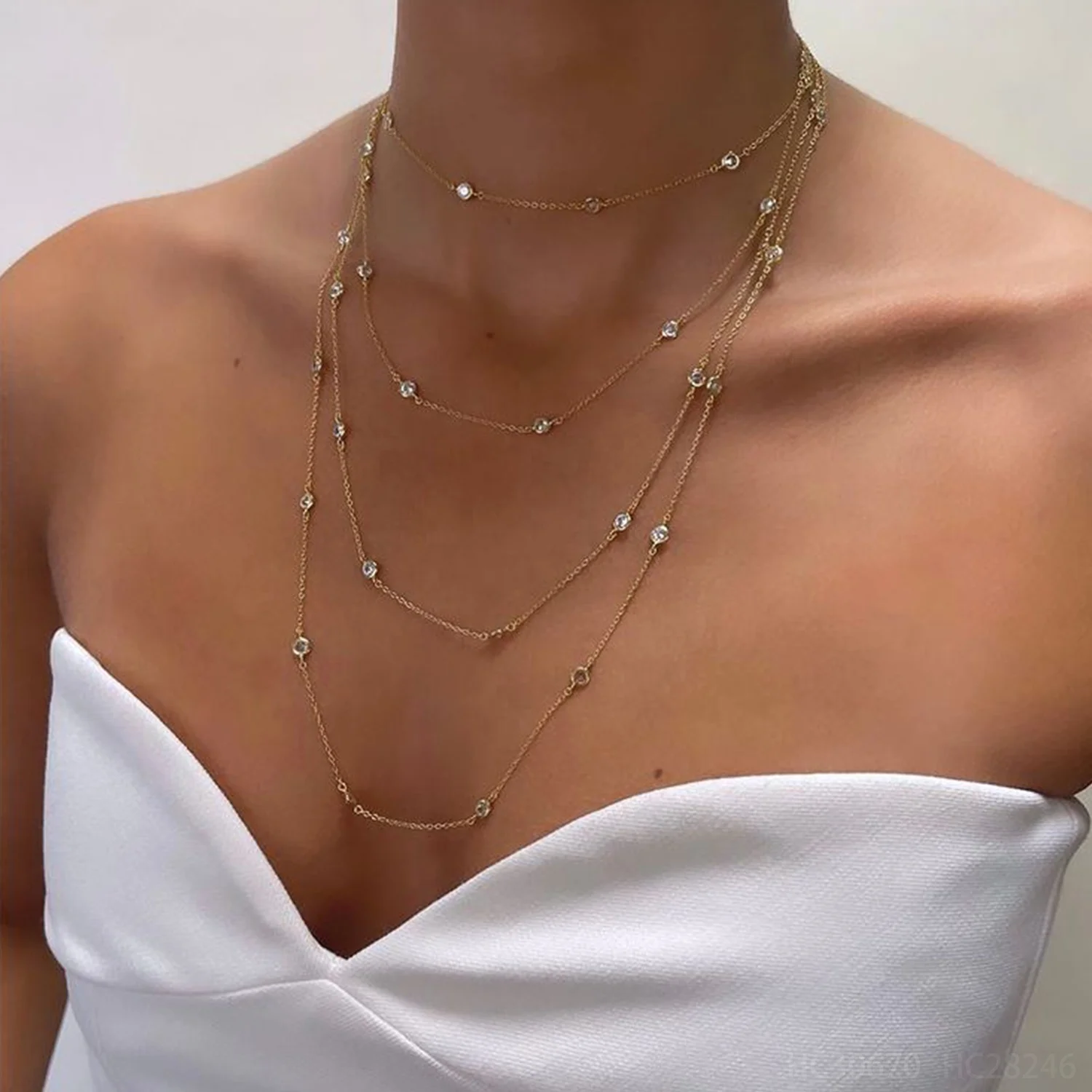 100% 925 Silver Fine Jewellery Women 18K Gold Plated Cuban Link Choker Zircon Bezel Chain Statement Necklaces