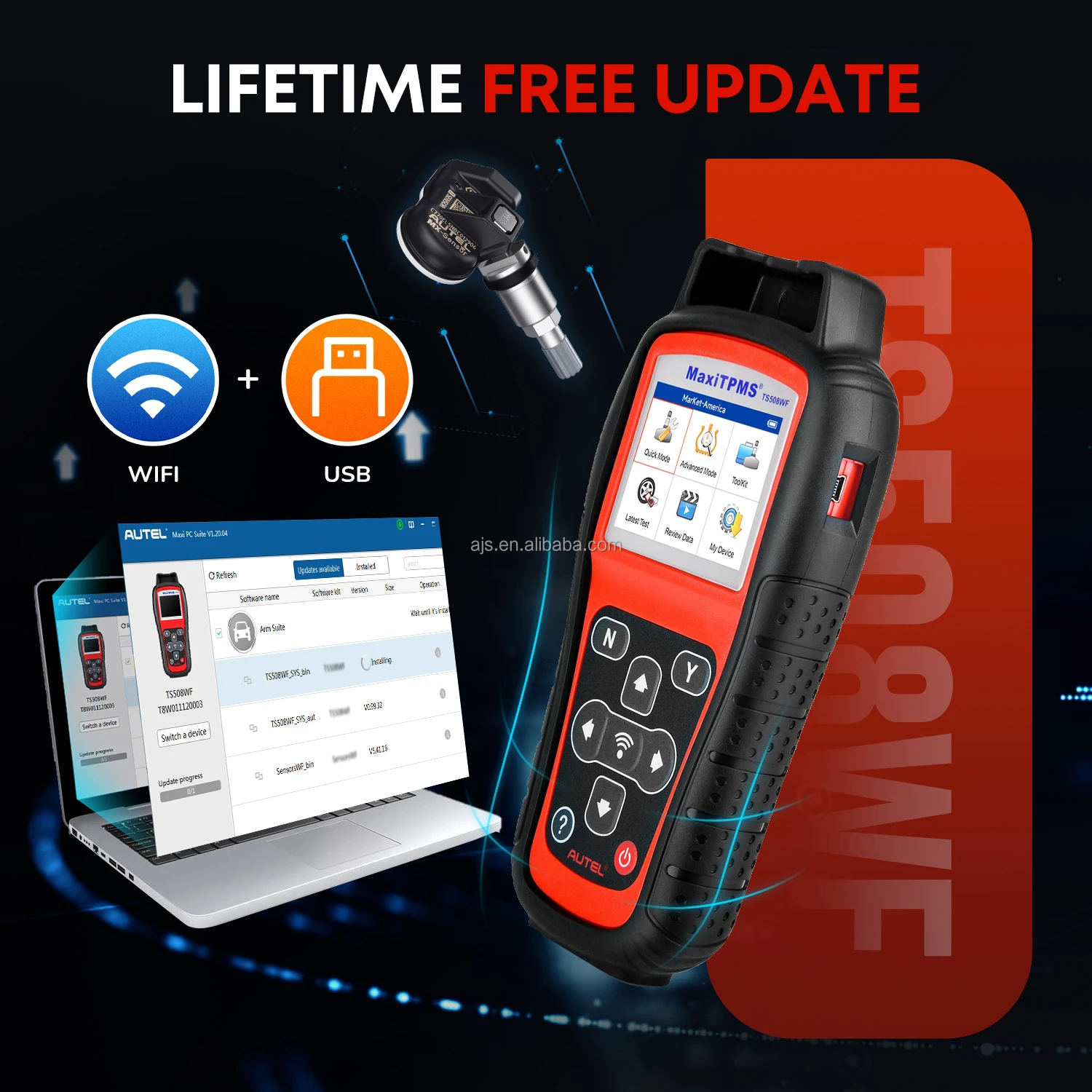 Autel TPMS TS508WF TPMS valve Programming tools Autel scanners Car Tire Pressure Monitoring Truck Tires Tyres TPMS Autel TS508