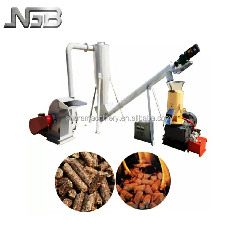 simple wood pellet making line of 300-500kg per hour