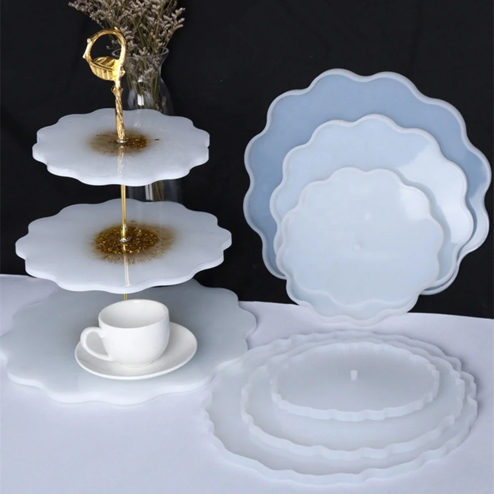 Поднос для украшения ручной работы «сделай сам», трехслойный инструмент для изготовления фруктов, силиконовая форма для литья, круглая форма из кристаллов и эпоксидной смолы