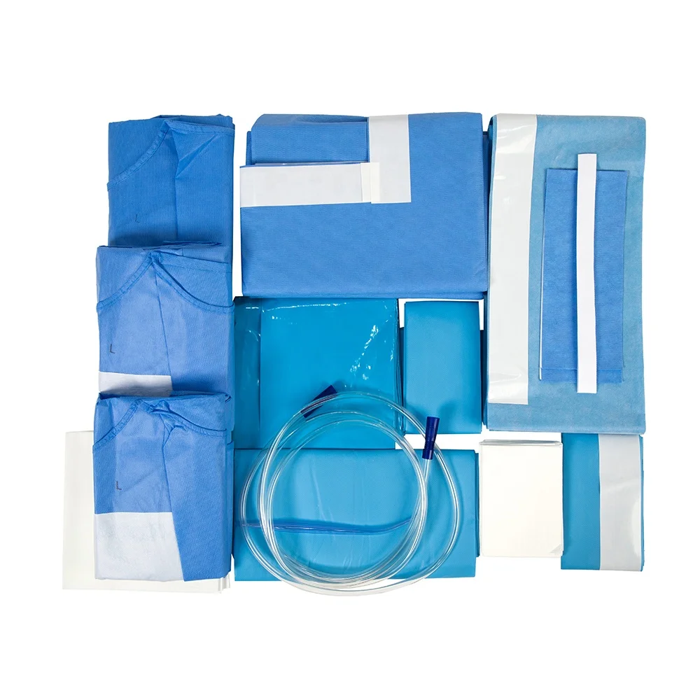 New promotion 2022 Sterile Surgical Kits Factory High Quality Lower Extremity Laparotomy Drape Kit Pack Surgical Gown