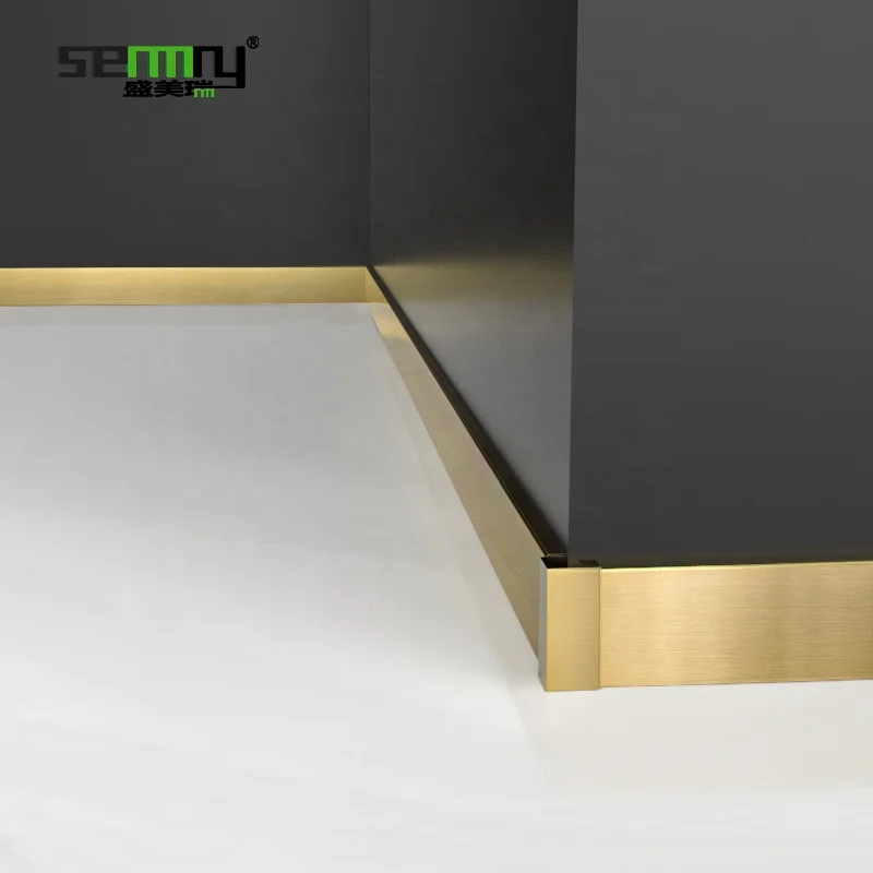 Foshan Manufacturer Hot Sale colour golden Stainless Steel Skirting Metal Skirting Board For Foor Decoration OEM Wall Baseboard