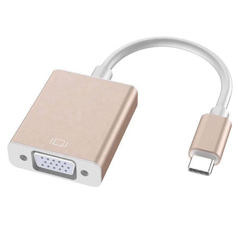 Aluminum USB 3.1 Type-C to VGA Adapter Converter for Monitor Projector Other Video Equipment