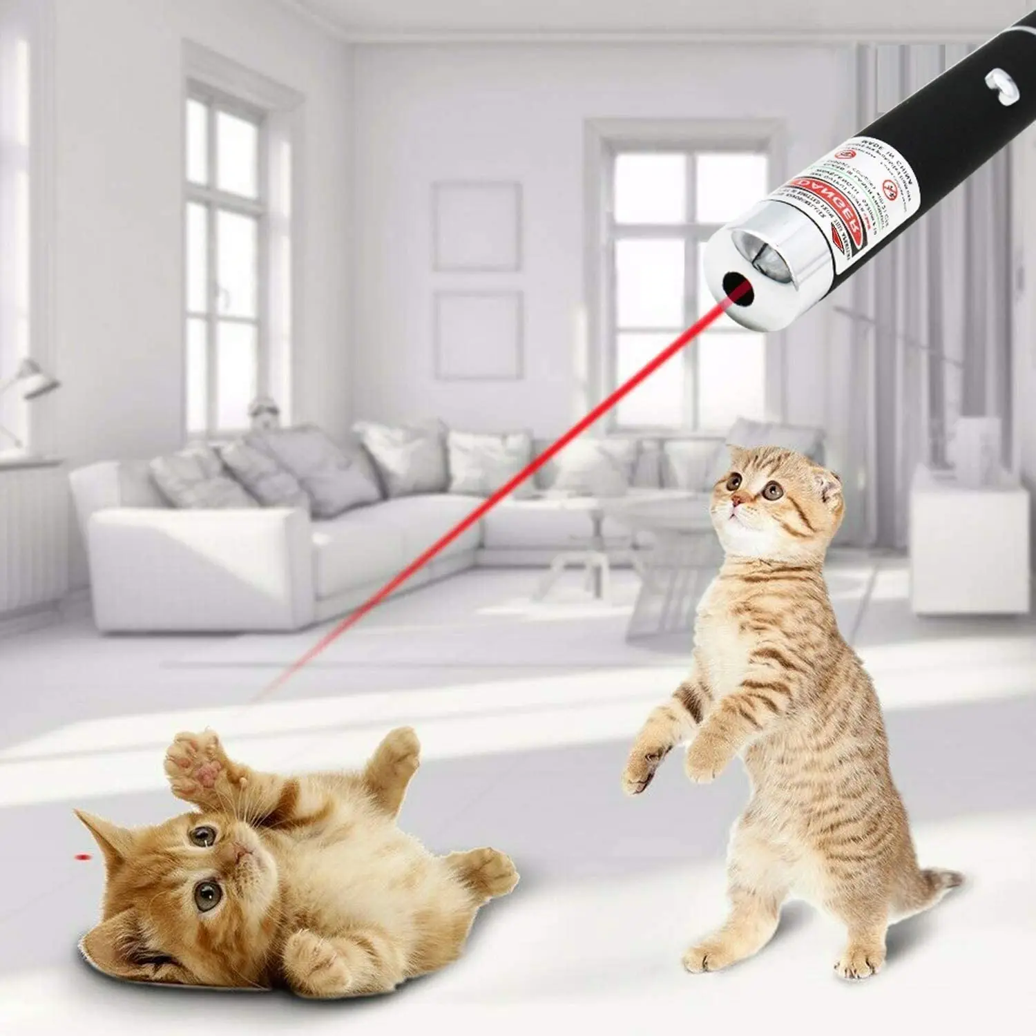 Лазерная указка игрушки для кошек домашних котят лазерная с красным светом Интерактивная игрушка (3