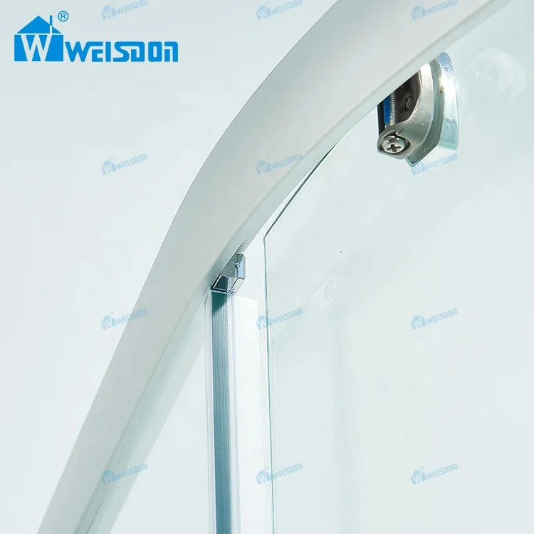 Weisdon Foshan Factory Round Cross Grain Tempered Glass Framed Aluminum Alloy Shower Room