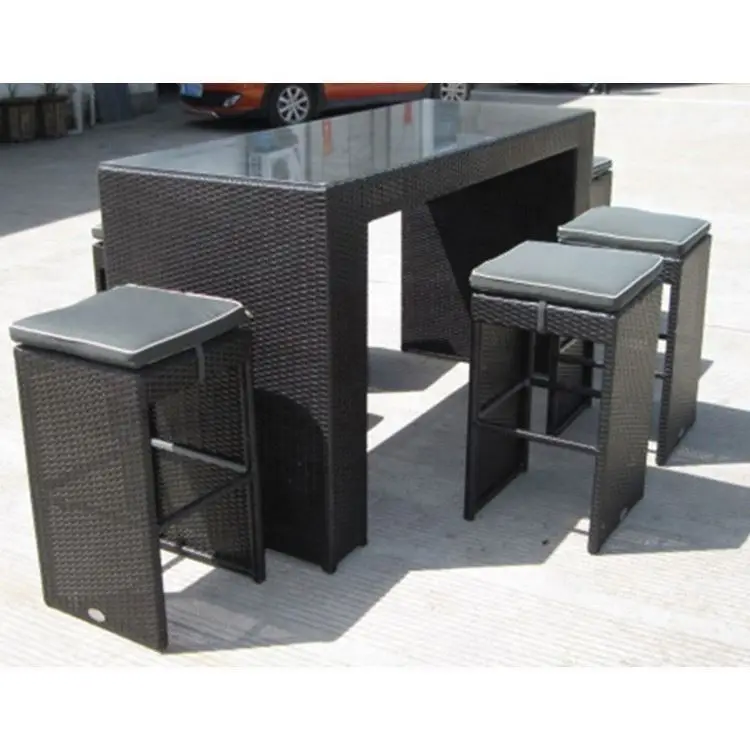 Yinzhou Living Bars Bistro Table And Chair Outdoor Furniture Rattan Bar Set