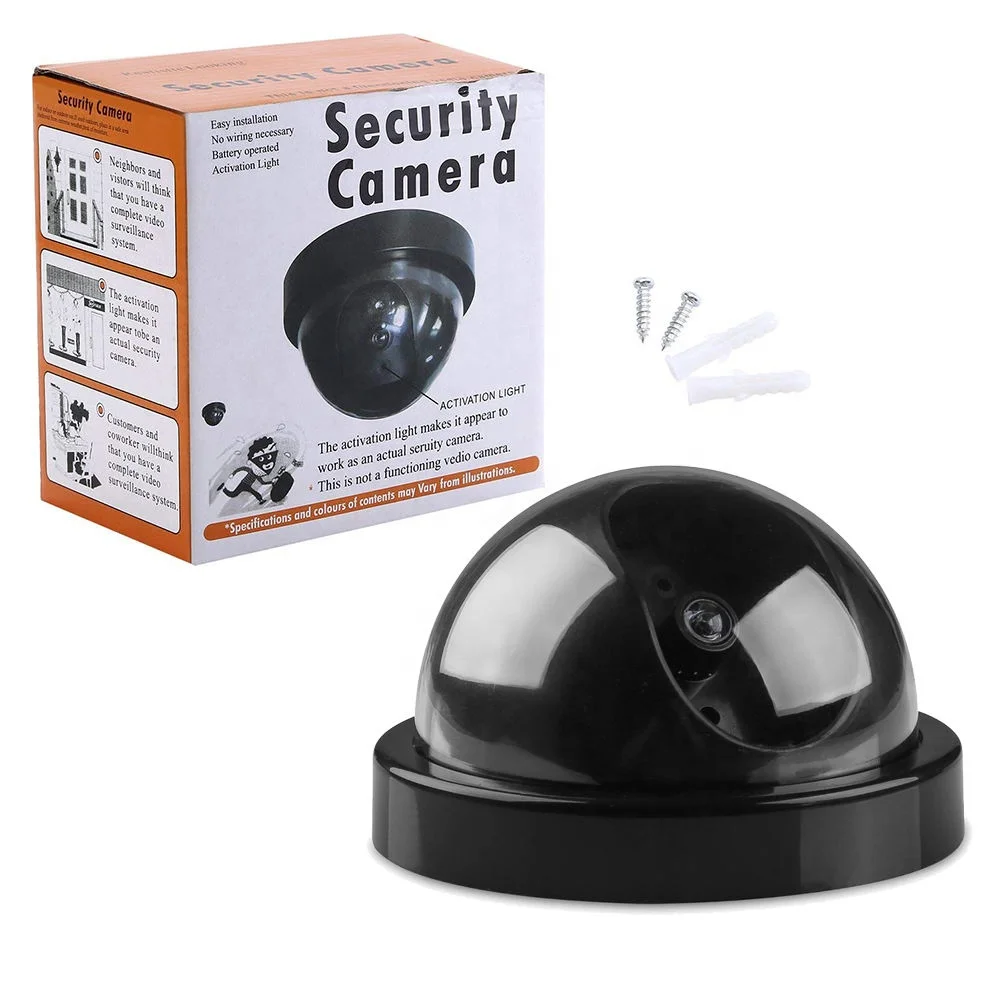 Home Office fake Security CCTV Infrared Sensor Dome Wireless Dummy Camera with Flashing Red LED Lights