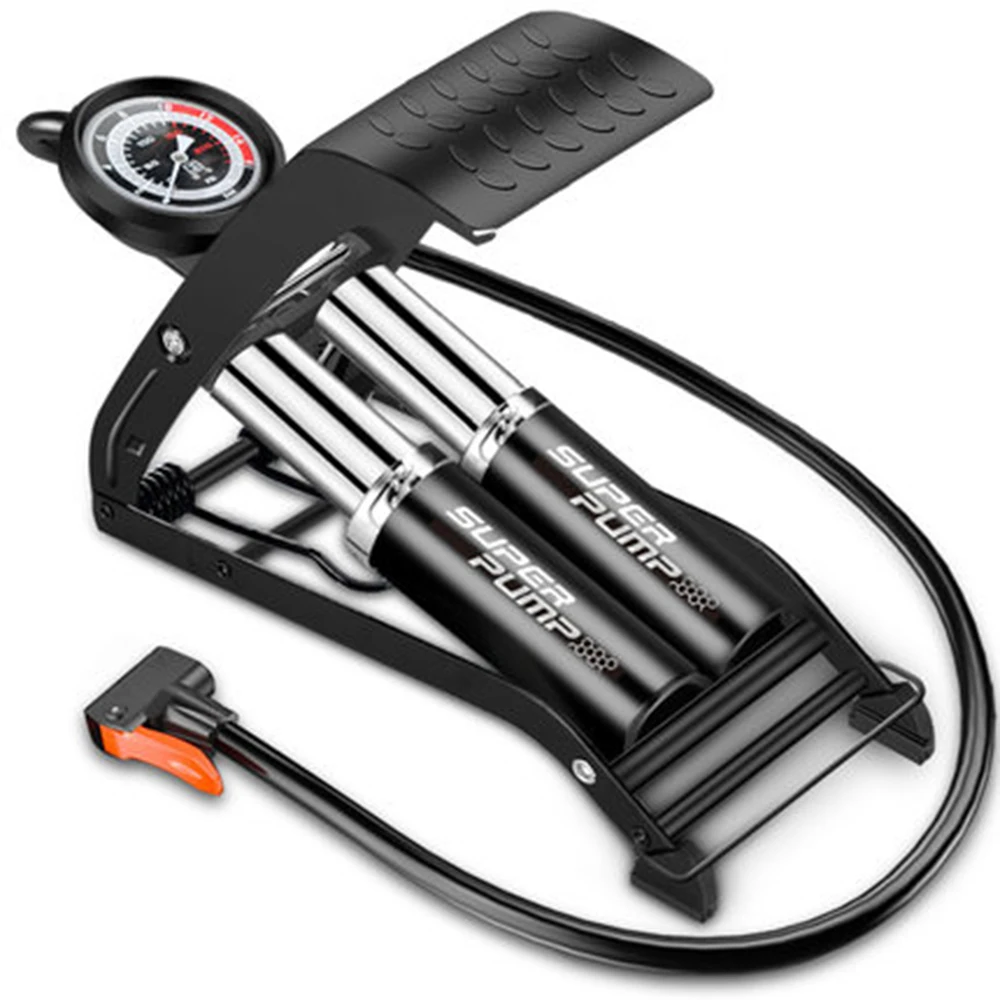 Складной велосипедный воздушный насос Xunting 180psi, двухцилиндровый портативный насос с манометром