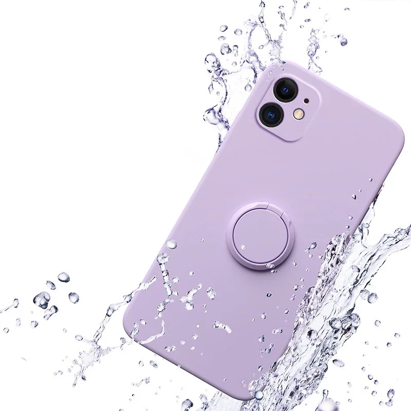 For iPhone 13 Factory Price Liquid Silicone Magnet Ring Holder Waterproof Case for iPhone 12mini / 12 / 12pro / 12 pro max
