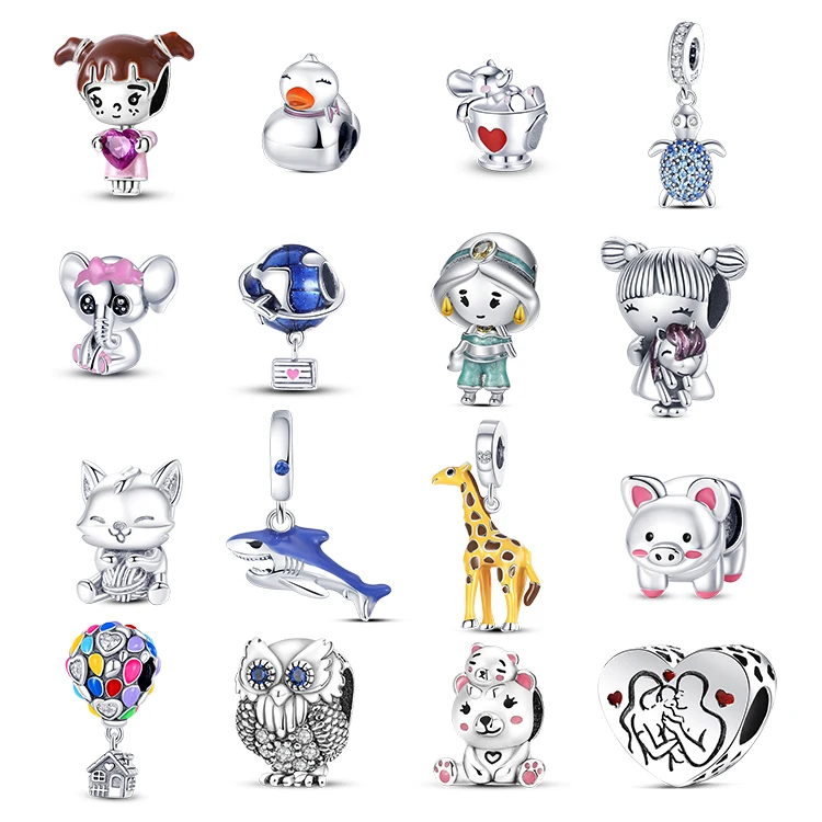 Private Labels 925 Silver Jewelry Original Custom Logo Kawaii  Charms For Jewelry Making
