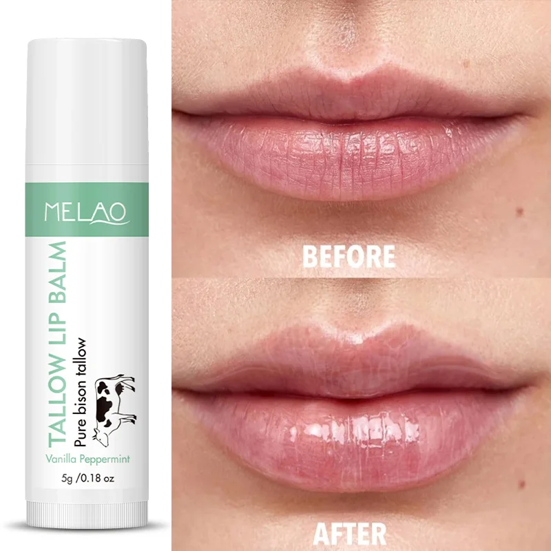 Private Label OEM ODM Beef Tallow Lip Care Tallow Lip Balm Hydrating Moisturizing Grass Fed Lip Care Tallow Balm