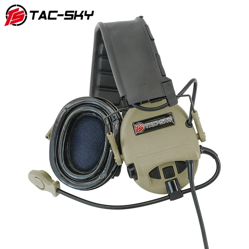 TS TAC-SKY Headset Tactical SORDIN Ultra Shooting Hearing Protection Noise Cancelling Pickup Headphone for Walkie Talkie