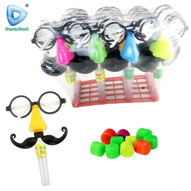 Горячие продажи пластиковые смешные большие очки борода игрушка с конфетами
