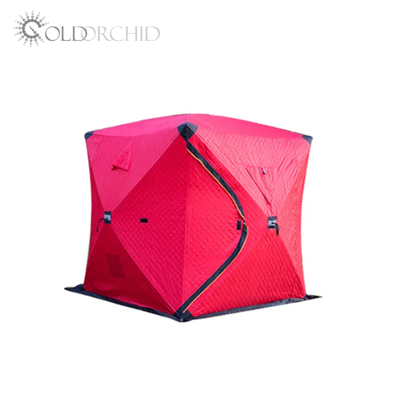 Pop up Custom Outdoor Sauna Tent Room Portable Square Hiking Insulated Camping Ice Cube Winter Fishing Tent Winter Hot Tent