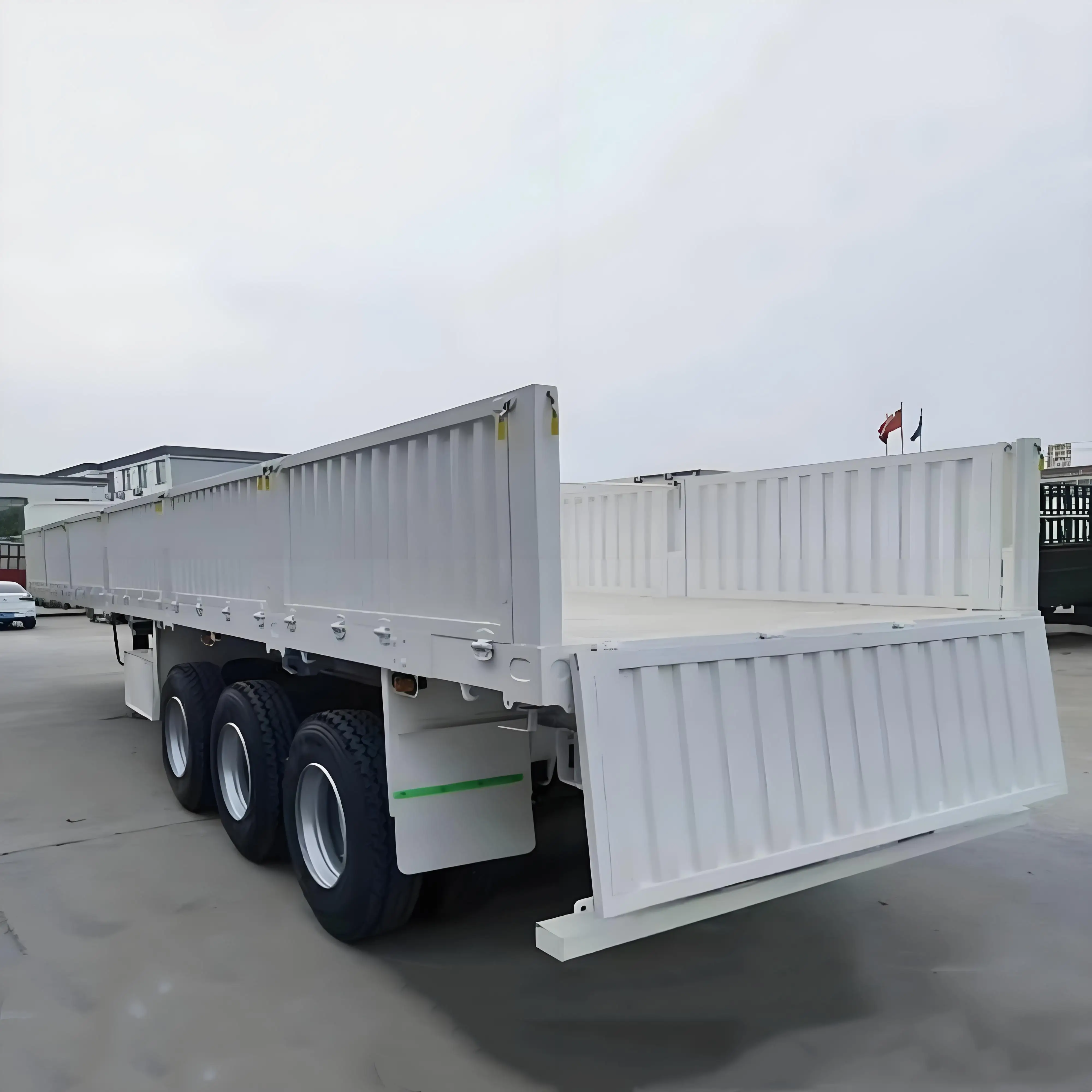 Good Price 3 Axles Drop Side Wall Truck Trailer Cargo Laden Side Board Truck Trailer