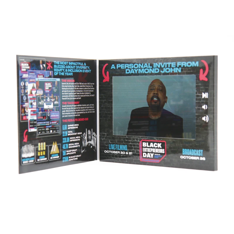 Promotional product video book paper LCD video greeting card video brochure advertising
