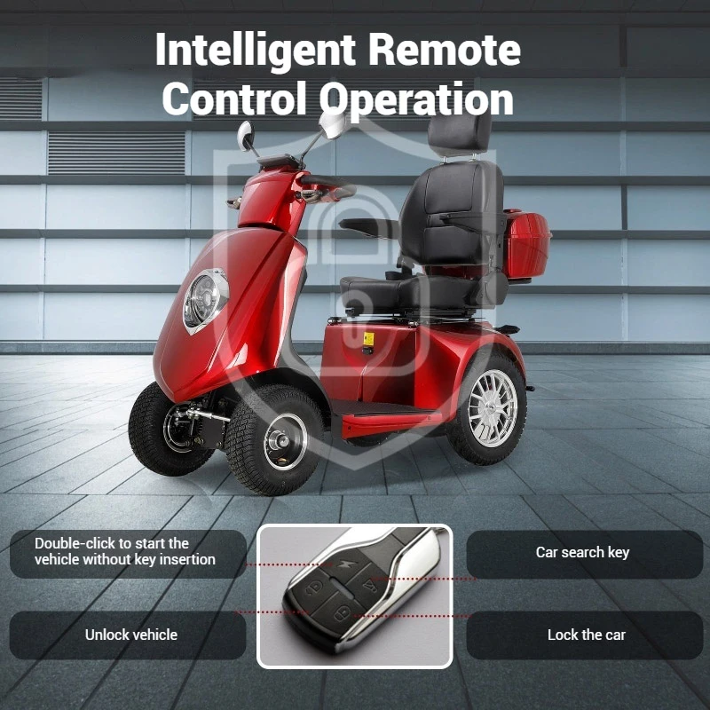 Electromagnetic Brake Type Electric Four-Wheeler Elderly Leisure Scooter Into a Family Car Foreign Trade Manufacturers