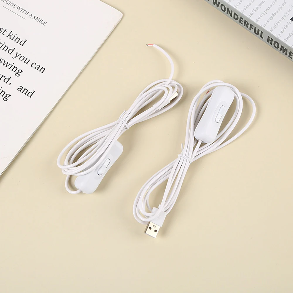 USB Connector Cable With Switch Electrical Power Supply Cable 2 Pin Wire 5V USB Extension Cable For Led Lamp Bulb Light DIY