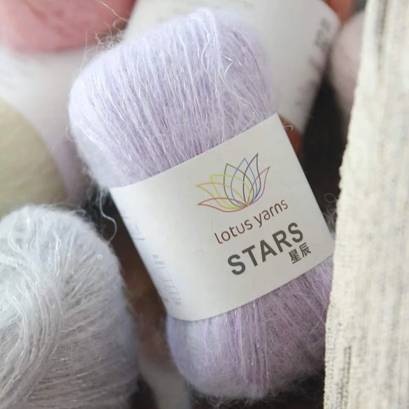 Free Shipping Lotus Yarns High Quality Kid Mohair Merino Lurex Colored Hand Knitting Yarn
