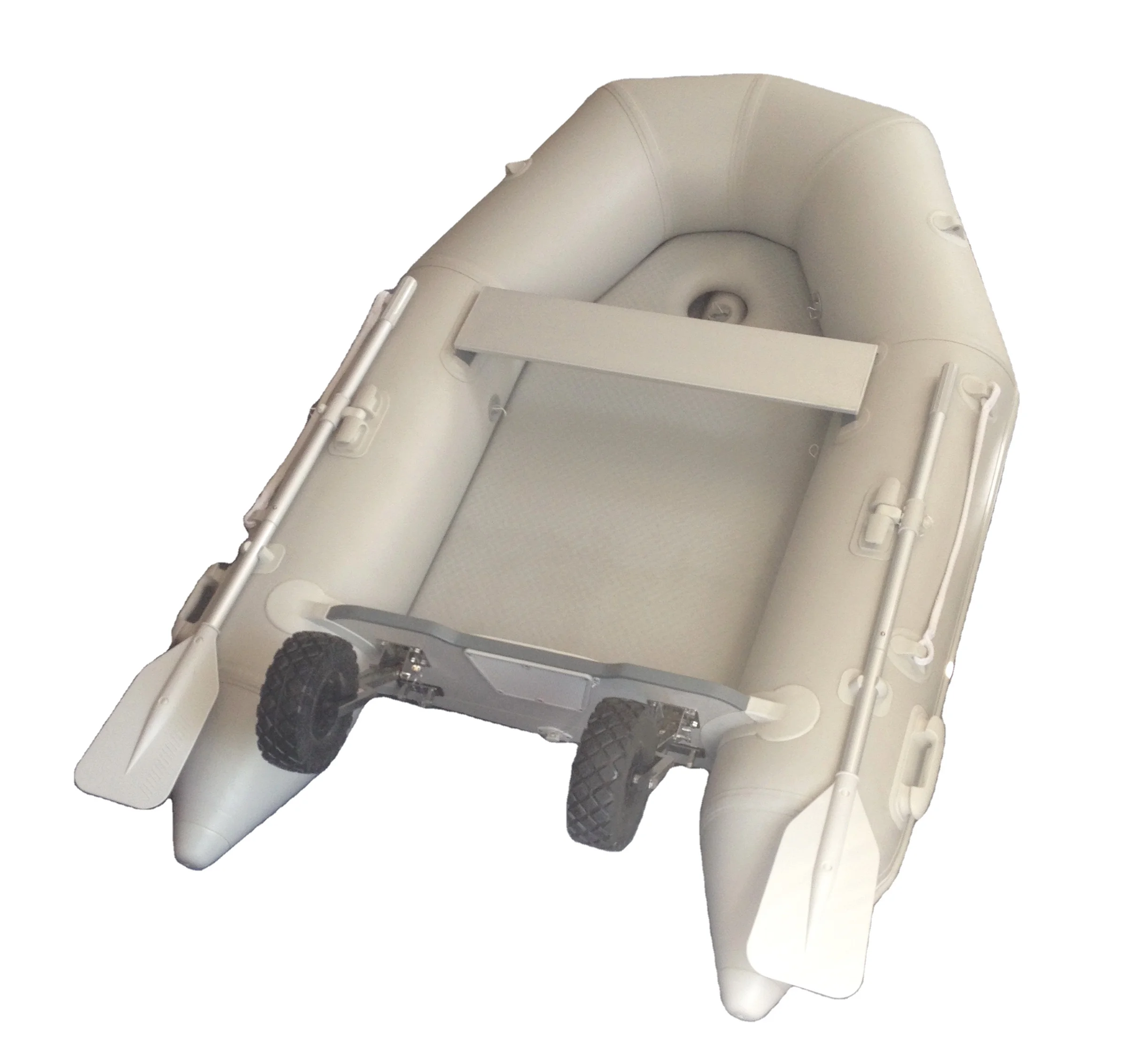 Надувная лодка из ПВХ с воздушным полом и прицепом на колесах