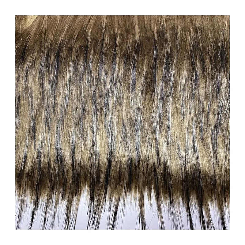 Wholesale 7cm Long Pile Multicolored Jacquard Faux Raccoon Fur Fabric In Stock