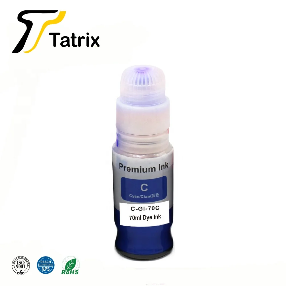 Gi70 GI-70 чернила Tatrix GI70 GI 70 совместимые на водной основе для массовых грузов бутылка пополнения чернил струйной печати Canon PIXMA G6010