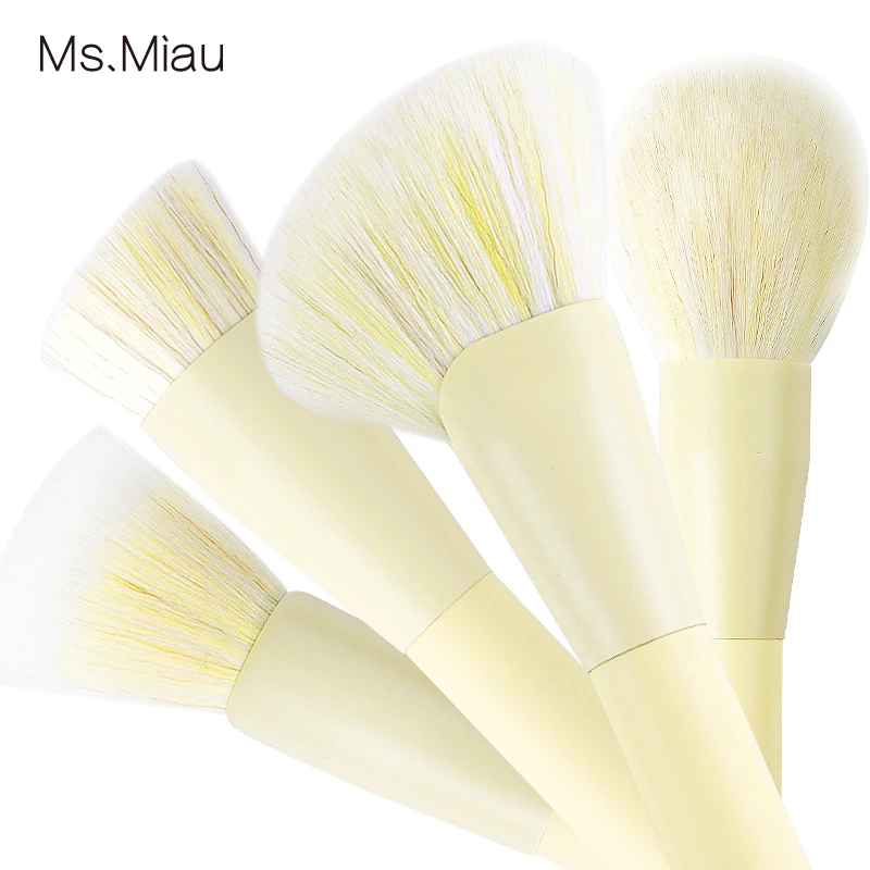 BELLEZA luxury highend custom creamy yellow makeupbrush set