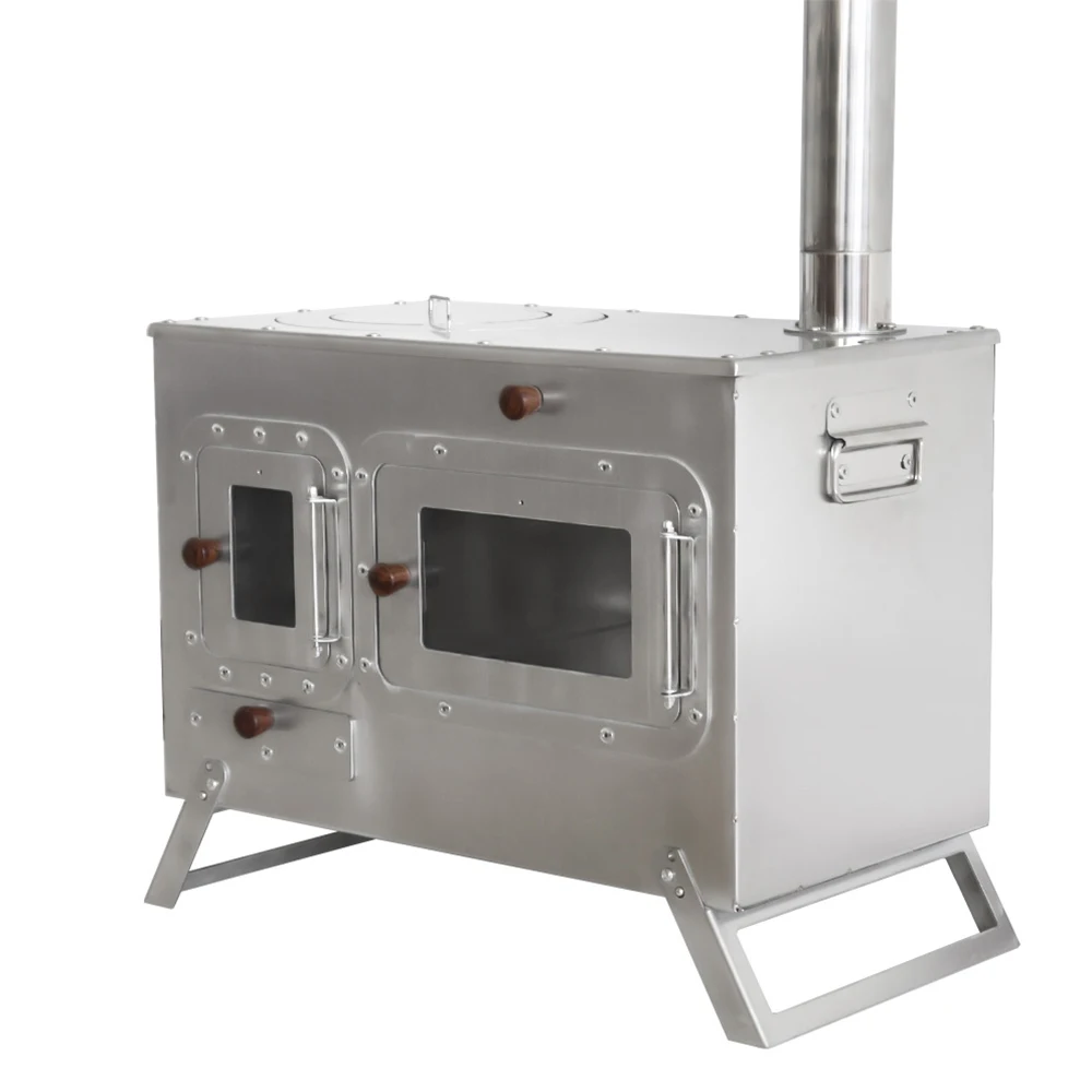 Hot sell Luxurious Wood Stove with Stand Fire Pit Charcoal BBQ grill wood-burning stove Burning Wood Fireplaces for Camping