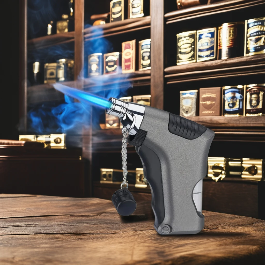 Factory Cheap Small Spray Gun Safety Lock High Fire Jet Flame Metal Lighter Kitchen Outdoor Tools Windproof Torch Butane Lighter