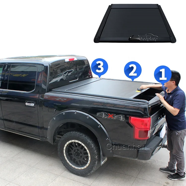 pickup bed cover retractable aluminum alloy hard tonneau cover f150 for gmc sierra ford ranger 2023