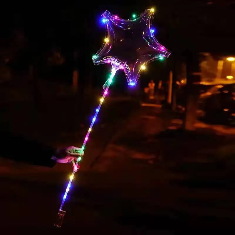 2021 New Style Wholesale Bobo Ballon 18/20/24/32 Inches Light LED Balloon with sticker For Party Decoration and gift for kids