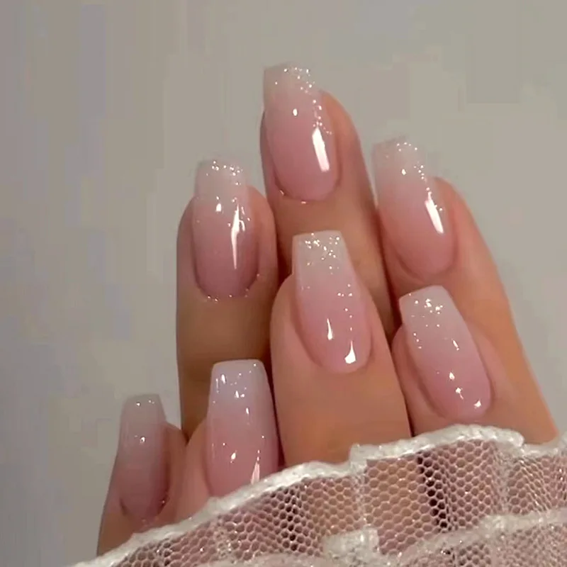 Jingwen OEM Faux Ongles блестящие алмазные наконечники для маникюра