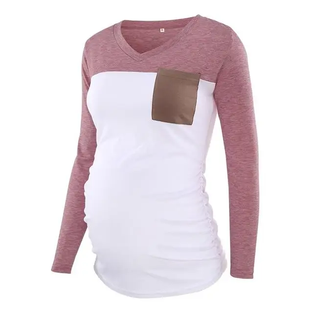 Good Quality Customized 1 Piece Stripes Long Sleeve Maternity Top
