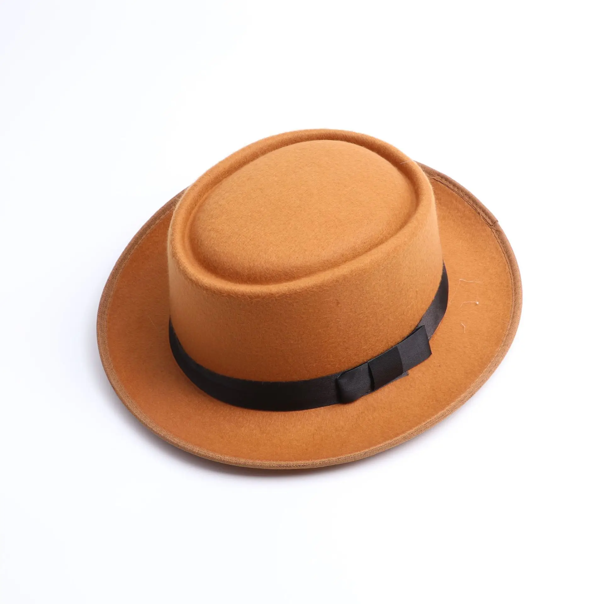 Sample and versatile artificial cashmere mini top hat wholesale fedora hats