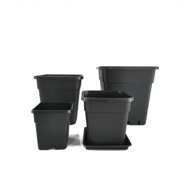 Ronbo  Black Square 1 2 3 5 7 10 Gallon Planting Plastic Nursery Plant Pots