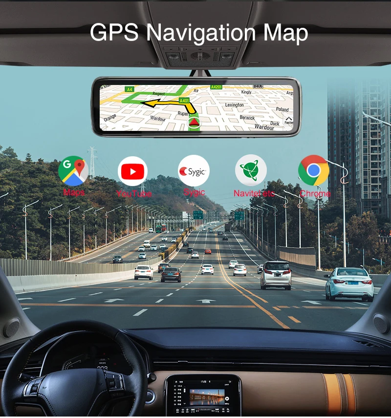 4G 4CHs record 360 Panoramic rear view mirror streaming Clip on Mirror for Car