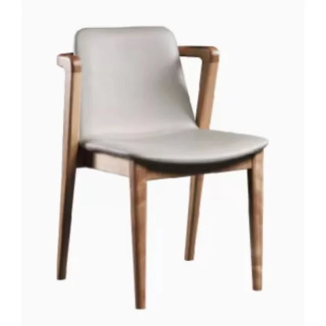 Silla Wholesale Luxury Leather Dining Chair Upholstery Arm Chair Dinning room with wood Legs chairs for hotel