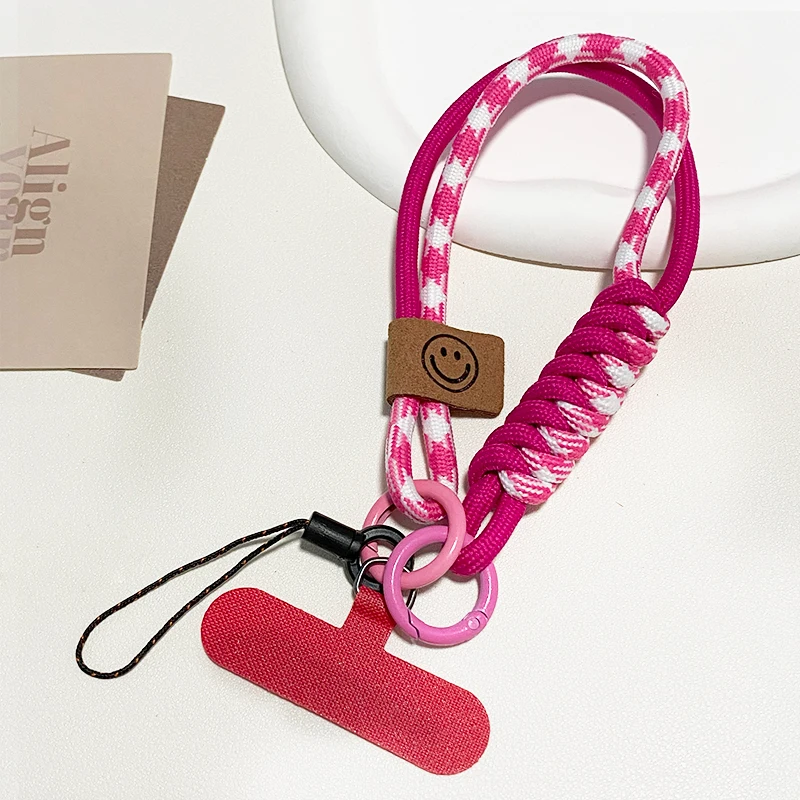 Cheap Printed Premium Woven Lanyard Woven Anti-Lost Cell Phone Accessories Round Lanyard