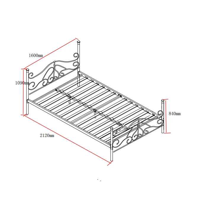 Web Celebrity Home StayArt Simple Bedroom Metal Bed For Children Hotel Apartment Double Iron Frame Beds bedroom furniture
