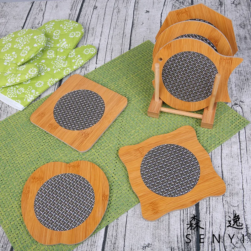 Cute Coasters Mats Wooden Coasters Drinks,Funny Wooden Drink Cup Coasters for Prevent Furniture and Tabletop