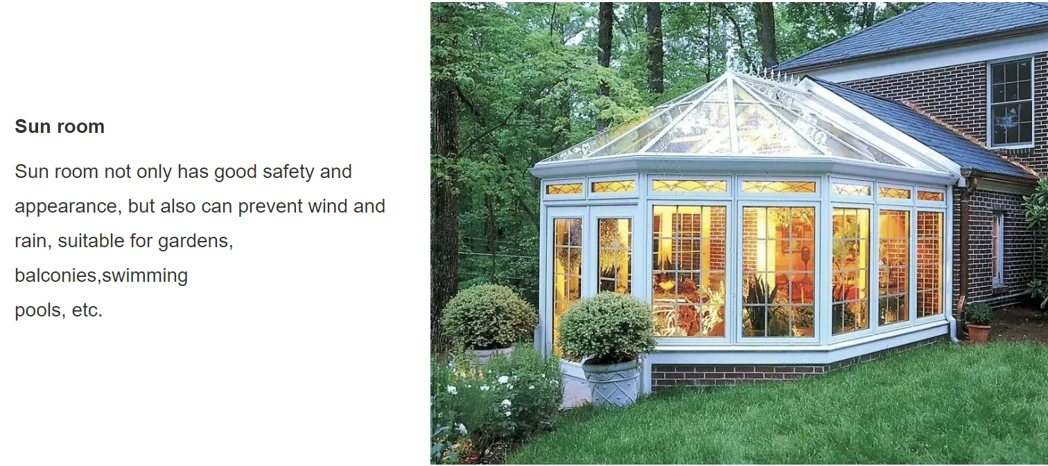 Garden Glass China Customized Sun Room with Bi-folding Security Door Supplier Hurricane Resistant 12ft *10 Ft Lowes Sunrooms