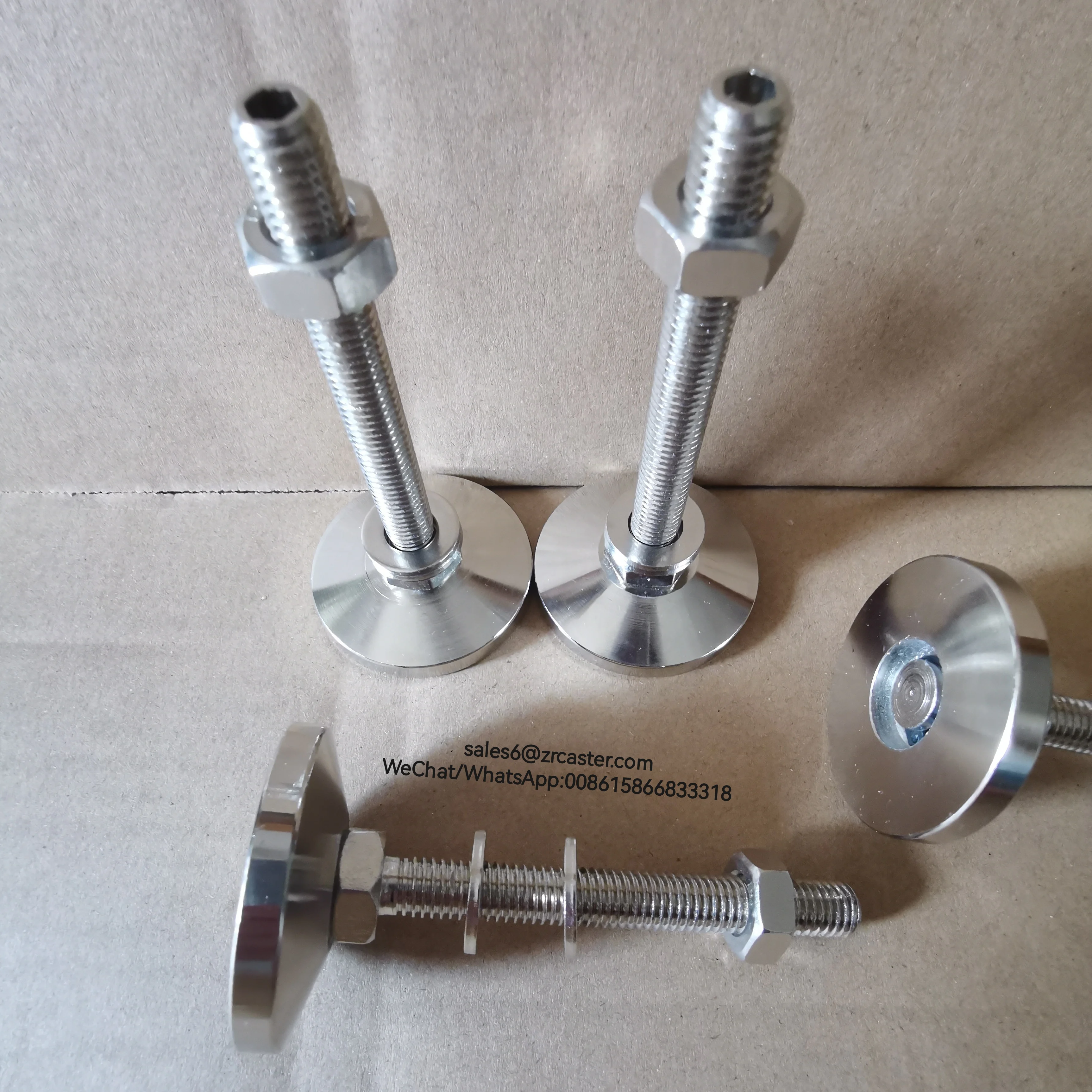 Customized Dia 50/60/80/100mm M8/10/12/16 Stud Mount Swivel Base Adjustable Furniture Leveling Foot Pad Industrial Leveling Feet