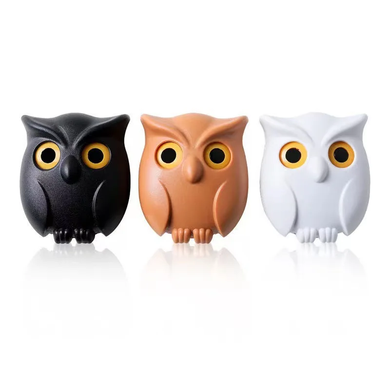 Dihua Custom Automatic Open Close Eyes Keychain Hooks Owl Magnetic Key Holder Cute key Chain Ring Holder for Wall