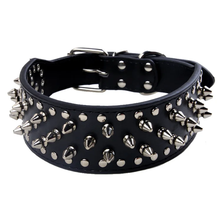 Fashion French Bulldog Soft Pet Leash Big Designer Spiked Leather Dog Spike Collars for Dog