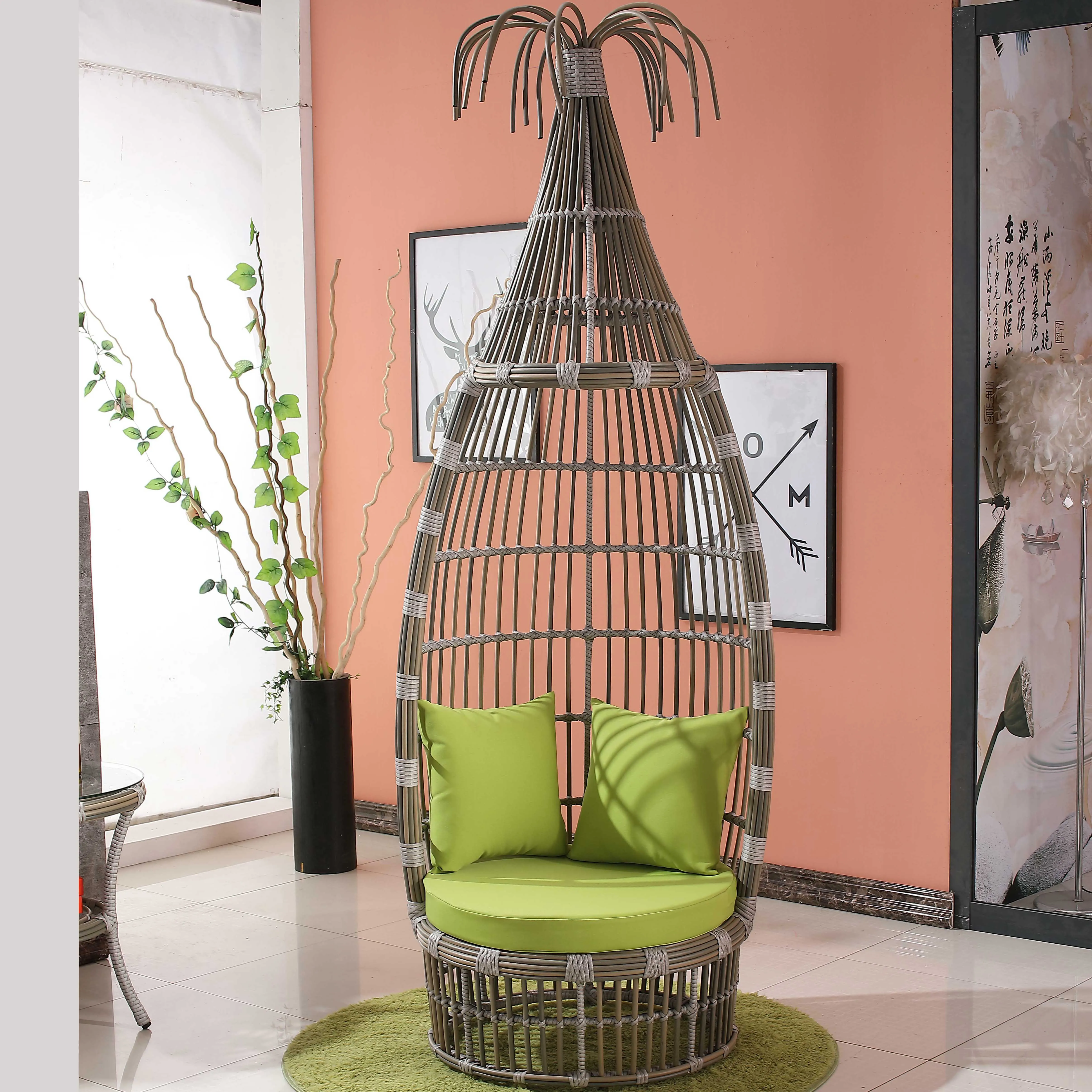 Garden Standing Rattan EGG CHAIR standing bowling CHAIR wicker chair outdoor furniture Living Room Stand wicker Weaving Basket