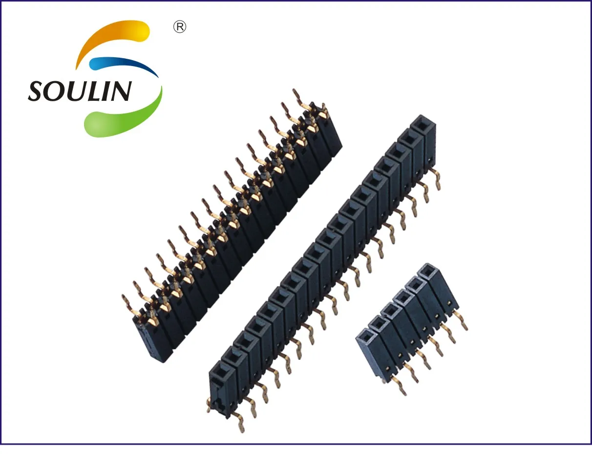 Shenzhen factory pin male header female header pitch 2.54 mm 1.27mm 1mm pitch pin header smd single row