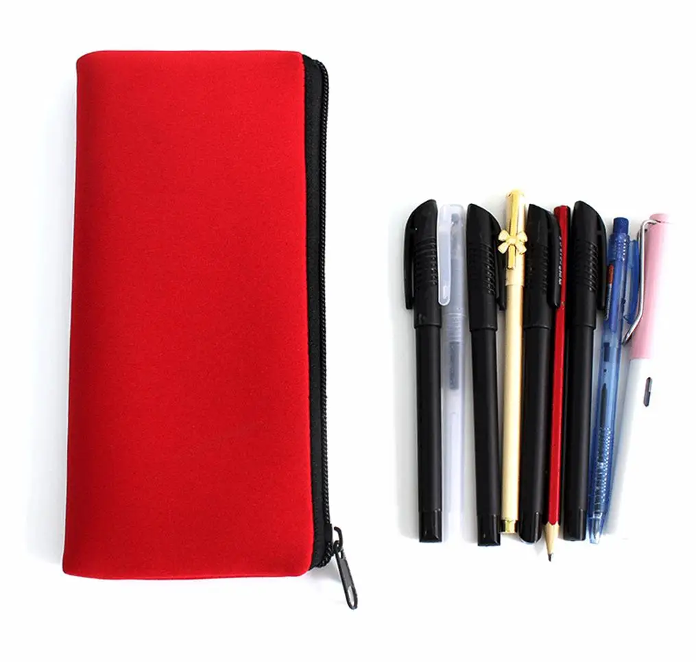 New Arrive Customized Neoprene Stationery Case / Foldable Pencil Pouch/ Zipper Pen Bag Schools & Offices Neoprene Pencil Case