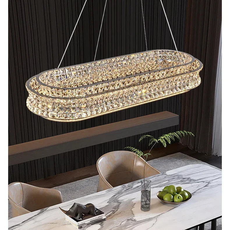 Chandelier Lights Crystal Wedding And Suspensions Kitchen Lamps Dining Staircase Stair Glass Decor Long Chandelier